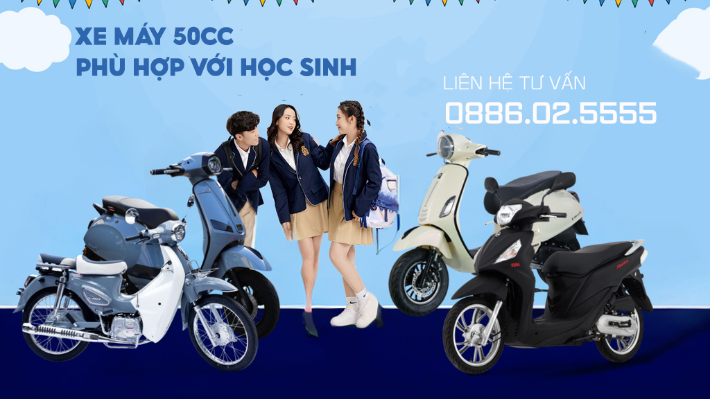 Xe máy 50cc phù hợp với học sinh, sinh viên