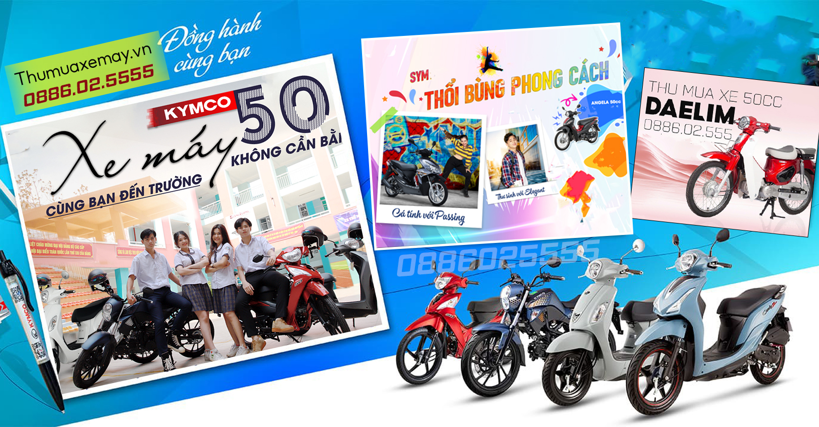 Thu mua xe máy 50cc cũ hỏng